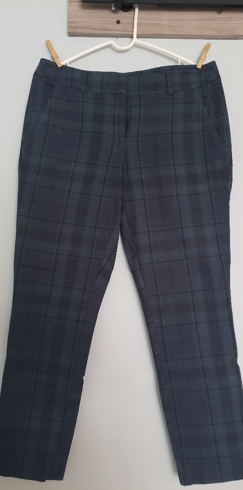EUC LOFT navy & green plaid Marisa dress pant